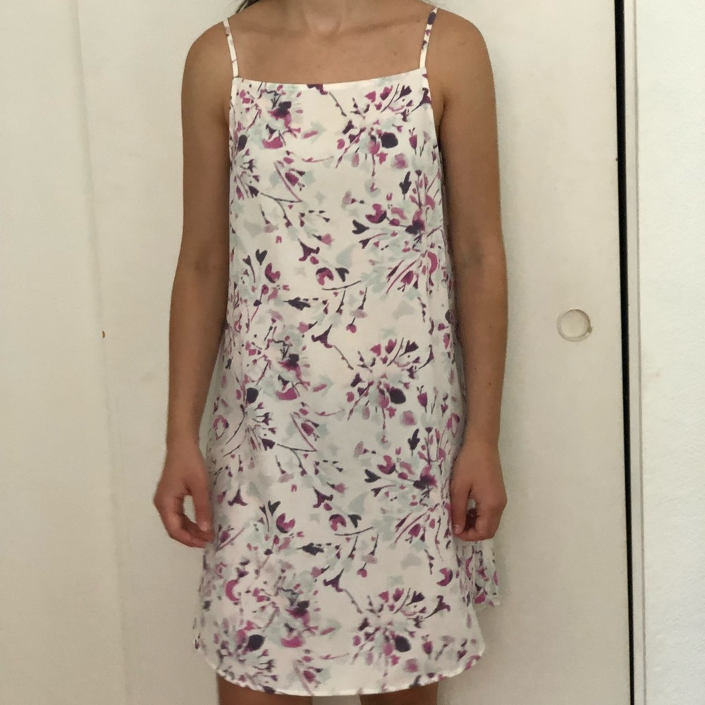 Leith straight neck floral dress